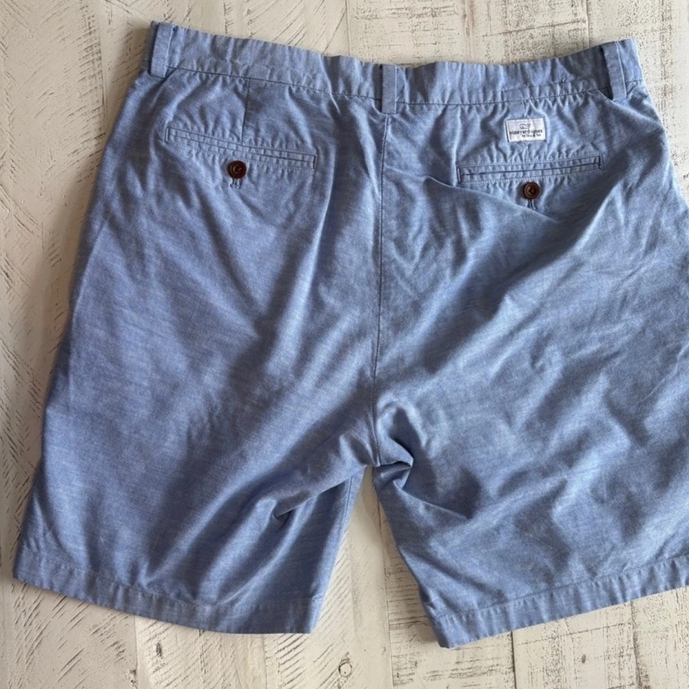Vineyard Vines Men’s 100% Cotton Shorts Blue Size 35- Light Blue Textured Weave - Picture 6 of 6